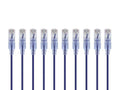 Monoprice SlimRun Cat6A Ethernet Patch Cable - Network Internet Cord - RJ45, Stranded, UTP, Pure Bare Copper Wire, 30AWG, 0.5 Feet, Purple, 10-Pack