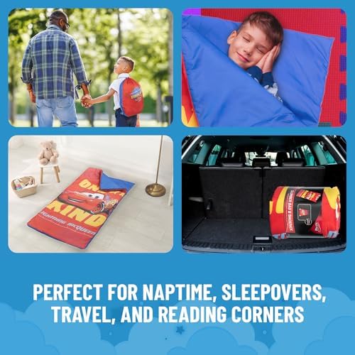 Jay Franco Disney Pixar Cars One of A Kind Slumber Sack - Cozy & Warm Kids Lightweight Slumber Bag/Sleeping Bag - Featuring Lighting McQueen