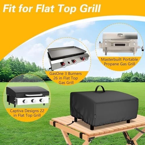 EVRBUL Portable Griddle Cover Fit for Blackstone 22 in and Pit Boss 2 Burner Tabletop Griddle, Tabletop Grill Cover Fit for Royal Gourmet and GasOne 3 Burners Flat Top Gas Grill, 27"L x 23"W x 12"H
