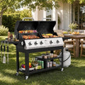 5 Burners Dual Zone Propane Gas Grill & Griddle Combo