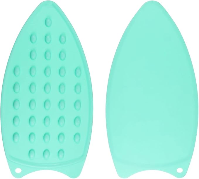 HARFINGTON 2pcs Silicone Iron Rest Pad, Multipurpose Iron Hot Resistant Mat Iron Rest Plate for Ironing Board Hot Heat Resistant Steam Compact Mat, Turquoise
