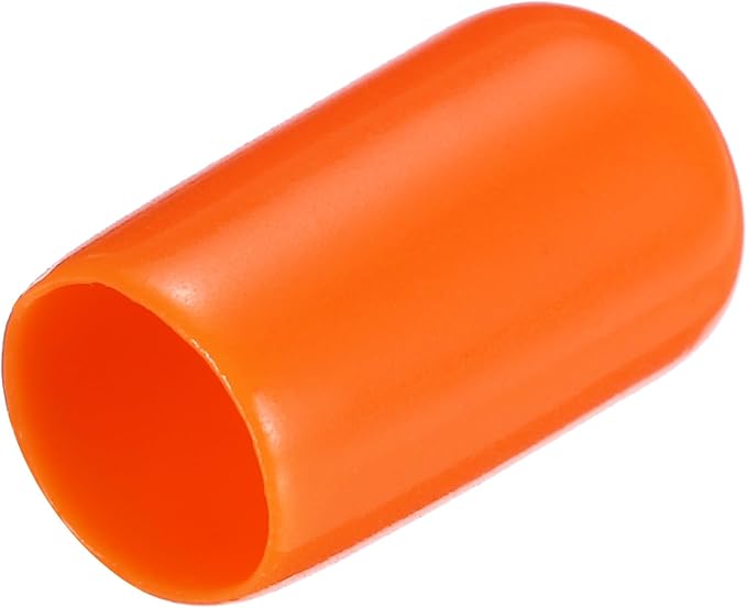 uxcell 20pcs Rubber End Caps 8mm(5/16") ID Vinyl PVC Round Tube Bolt Cap Cover Screw Thread Protectors,Orange