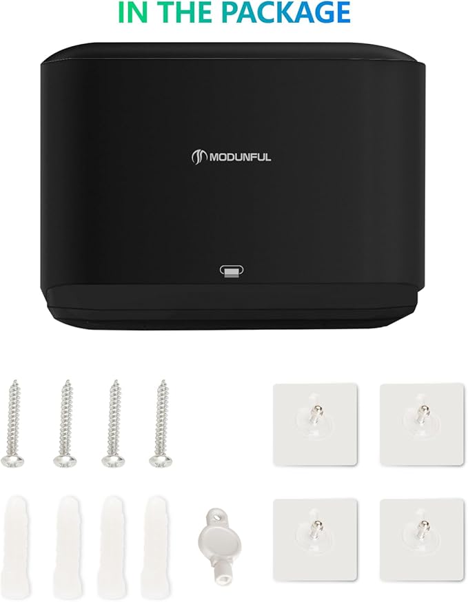 𝐏𝐚𝐩𝐞𝐫 𝐓𝐨𝐰𝐞𝐥 𝐃𝐢𝐬𝐩𝐞𝐧𝐬𝐞𝐫, Multifold/Trifold/C Fold Papers Dispenser, Bathroom Hand Towels Wall Mounted Tissue Holder, No-Drill Adhesive Commercial or Home Black