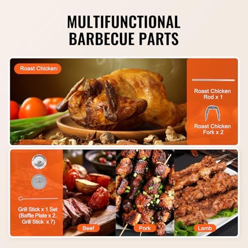 VEVOR Shawarma Grill Machine, Vertical Chicken Shawarma Cooker Machine Countertop, Electric Stainless Steel Broiler Gyro Rotisserie Oven Doner Kebab Machine, for Home Restaurant Kitchen Parties