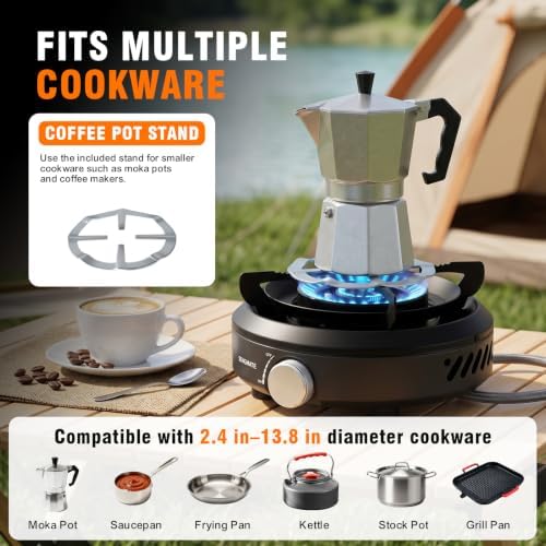 Portable Camping Stove, Powerful 3-Ring Burner, 20,500 BTU Camp Stove