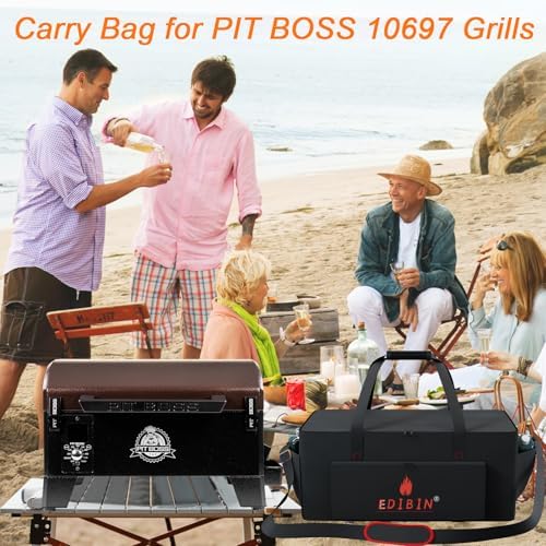 Grill Carry Bag for PIT BOSS 10697 TableTop Grill,Portable 600D Heavy Duty Weather Resistant Tabletop Grill Cover for Pitboss 10697 Table Top Wood Grill