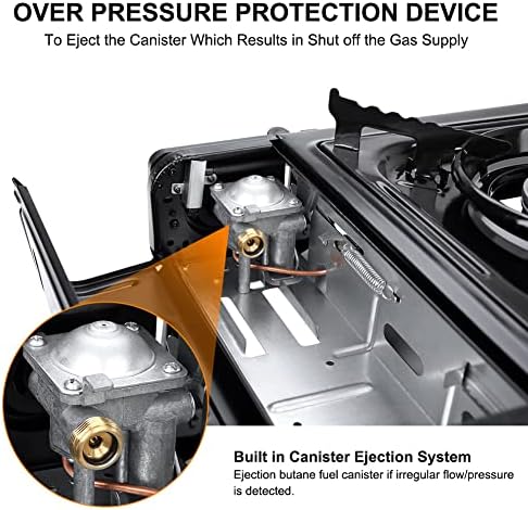 Camplux Dual Fuel Propane & Butane Stove with Carrying Case, Portable Camping Stoves with CSA Certification