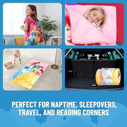 Jay Franco Disney Princess Trip Slumber Sack - Cozy & Warm Kids Lightweight Slumber Bag/Sleeping Bag - Featuring Ariel, Belle, and Cinderella