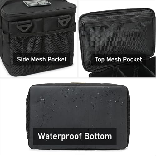 Tactical Camping Storage Bag 18L Utility Tote Bag Camp Kitchen and Trunk Organizer (Black)