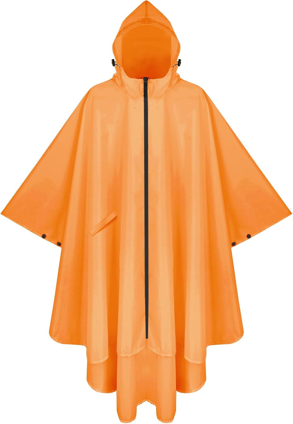 PTEROMY Hooded Rain Poncho for Adult with Pocket and Zipper, Waterproof Lightweight Raincoat for Men and Women