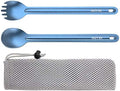 OUTXE Titanium Long Handle Spork and Spoon, 8.7-Inch Soup Spoon, Camping Spork and Spoon, Eco-Friendly Coffee Spoon, Spork and Spoon Set