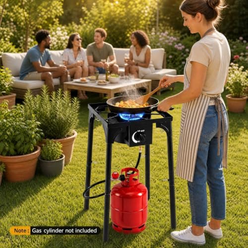 Goplus Outdoor Single Burner Gas Stove, 80,000 BTU High Pressure