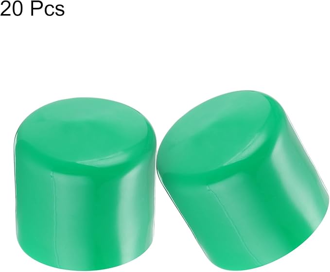 uxcell 20pcs Rubber End Caps 46mm ID Vinyl PVC Round Tube Bolt Cap Cover Screw Thread Protectors Dark Green