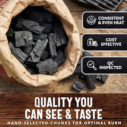 16 LB. Hardwood Lump Charcoal with FATWOOD by Mr. Bar-B-Q - Premium Natural Charcoal for Grilling, BBQ, Smoking, Kamado & Kettle Grills - Burns Hotter & Longer - Smoky Flavor, Easy to Light