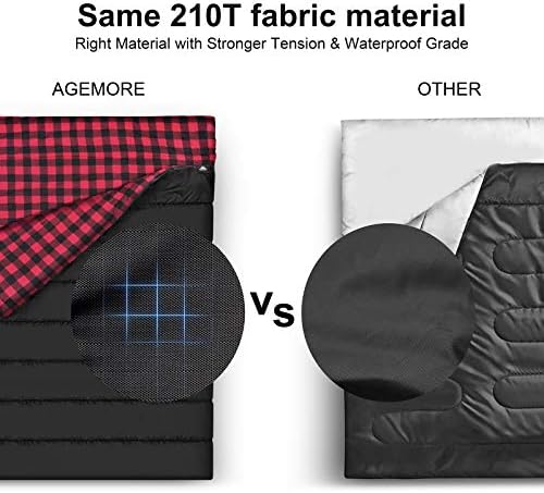 Cotton Flannel Double Sleeping Bag, 2 Person Camping Sleeping Bag