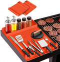 Heat Resistant Silicone Grill Mat for Blackstone - 2Pack 16x11.5'' Non-Slip BBQ Tool Mat, Outdoor Cooking Camping & Tailgating, for Men Grilling（Orange）