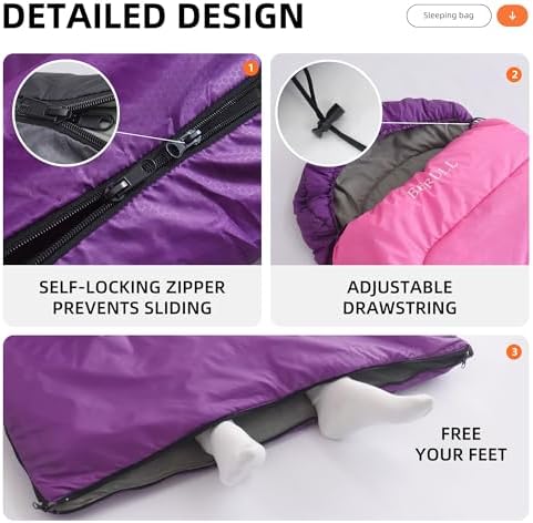 Lightweight Sleeping Bags for Adults & Kids, Backpacking & Scouts, Compact
