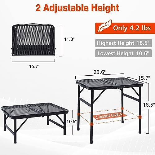 JOUYEK Camping Table, 2x1.3 FT Portable Folding Grill Table