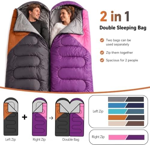 Lightweight Sleeping Bags for Adults & Kids, Backpacking & Scouts, Compact