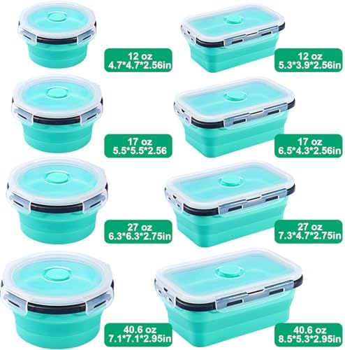 Sudaya 12 Pack Collapsible Food Storage Containers With Lids, Collapsible Storage Containers Sets Silicone Collapsible Bowls For Camping, RV Accessories, Travel Trailer Must