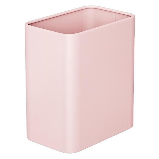 Cesun Pink Bathroom Trash Can 2.1 Gallon Wastebasket, Small Modern Metal Garbage Can Office Waste Basket, Stainless Steel Trash Bin for Bedroom, Home Office, Toilet, rv, Near Desk, Under Sink