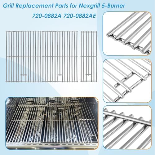 Replacement Parts Kit for Nexgrill Evolution Infrared Plus 5-Burner 720-0882A 720-0882AE 730-0882 730-0882AE, Heat Shield and Burner Kit for Nexgrill Replacement Parts 5 Burner