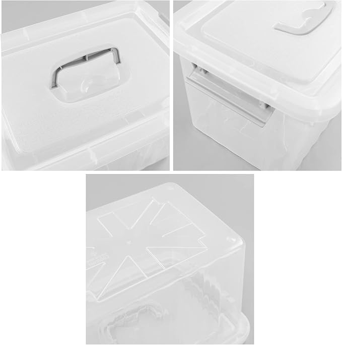 10 L Clear Plastic Storage Box, 6-Pack Storage Latch Box