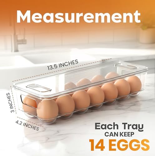 Utopia Home Egg Holder for Fridge, Stackable Egg Container, 1 Pack, Clear