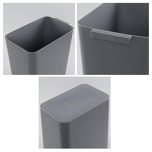 3-Pack 4.5 Gallon Trash Can, Gray Waste Bin for Under Desk, Kitchen, Home, Office