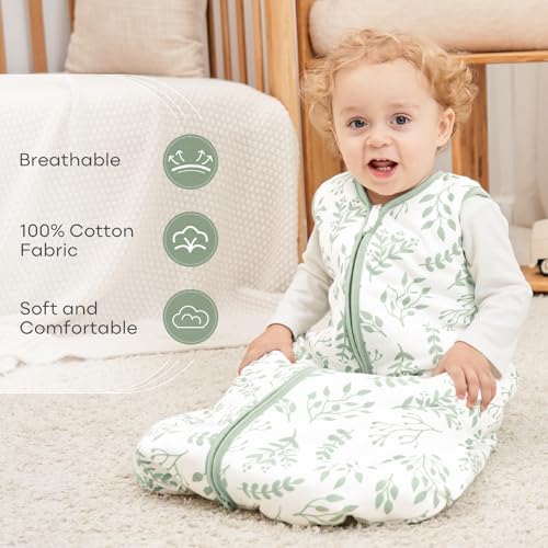 Yoofoss Baby Sleep Sack 6-12 Months Organic Cotton TOG 2.5 2-Way Zipper