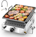 COWSAR Stainless Steel Tabletop Grill – 18-Inch Portable Propane Griddle