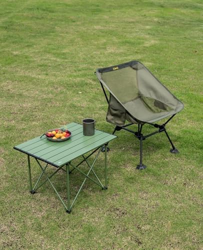 iClimb Ultralight Compact Camping Folding Table (Reinforced Green - L)