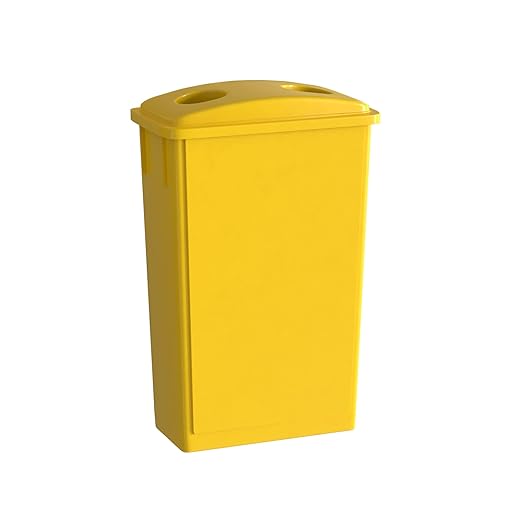 23 Gallon Yellow Slim Jim Trash Can with Bottle Lid