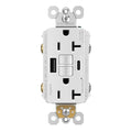 Legrand Radiant 2097TRUSBACW 15 Amp GFCI Self Test Tamper Resistant Decorator Duplex Outlet with USB Type A and C, White (1 Count)