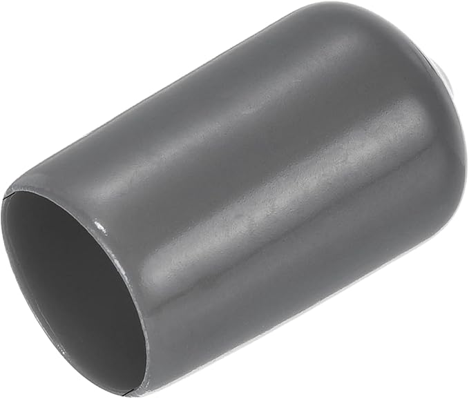 uxcell 20pcs Rubber End Caps 12mm(1/2") ID Vinyl PVC Round Tube Bolt Cap Cover Screw Thread Protectors Dark Grey