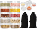 2 Sets 5 Layers Clear Portable Travel Spice Jars, Multi Camping Spice Containers with Organizer Bag, Stackable Spice Salt and Pepper Set for Outdoor Cooking, Camping, Traveling, Barbecuing