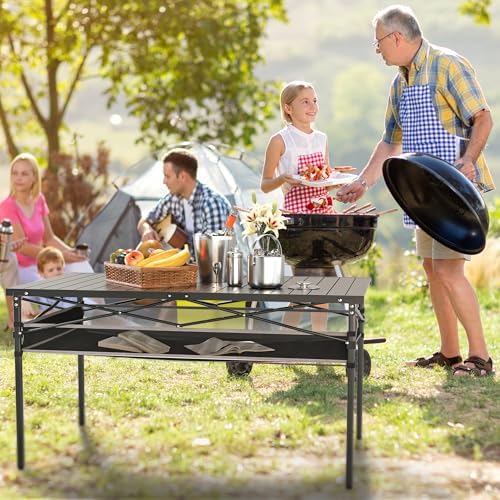 46.6 Inch Aluminum Foldable Camping Table for Party and Picnic