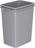 35 Quart Plastic Trash Can, Under Canbinet Waste Bin, 9-Gallons Slim Trash Can for Kitchen Bedroom Office Bathroom Under Sink Grey (2-Pack)
