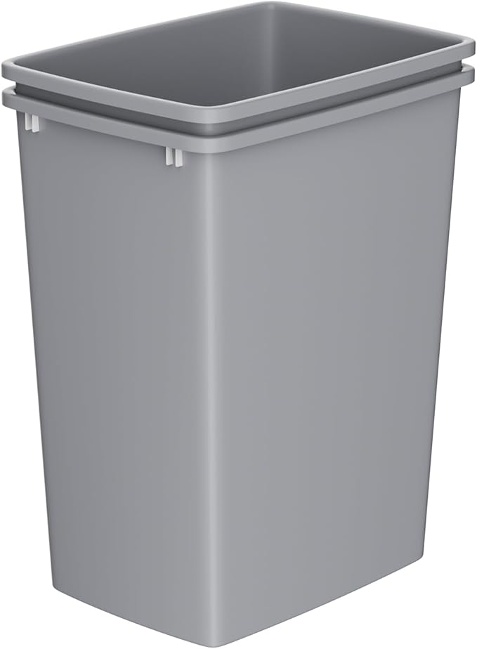 35 Quart Plastic Trash Can, Under Canbinet Waste Bin, 9-Gallons Slim Trash Can for Kitchen Bedroom Office Bathroom Under Sink Grey (4-Pack)