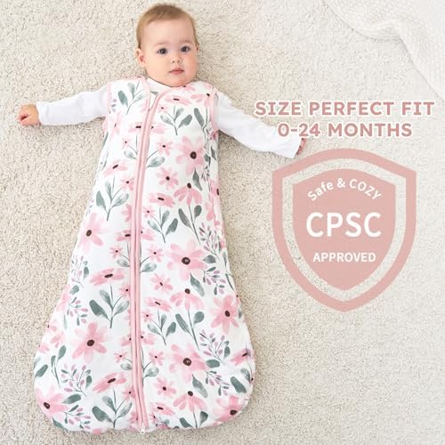 Yoofoss Baby Sleep Sack 0-6 Months 100% Organic Cotton TOG 2.5 2-Way Zipper