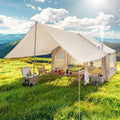 Inflatable Camping Tent with Electric Air Pump - 420D Heavy Duty Oxford - 5 Min Auto-Inflation - Panoramic Stargazing Skylight - 4 Season Luxury Glamping Cabin, 4-10 Person Multiple Sizes