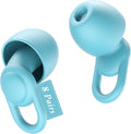 Silicone Ear Plugs for Noise Reduction - Reusable Soft Comfortable Earplugs for Sleeping,Noise Sensitivity & Flights -16 Ear Tips in XS/S/M/L, with 2 Travel Boxes - 33dB Noise Cancelling (Light Blue)