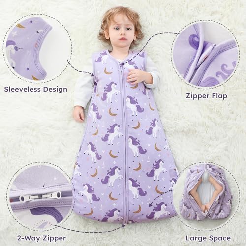 Yoofoss Baby Sleep Sack 0-6 Month 2.5TOG 100% Organic Cotton 2-Way Zipper