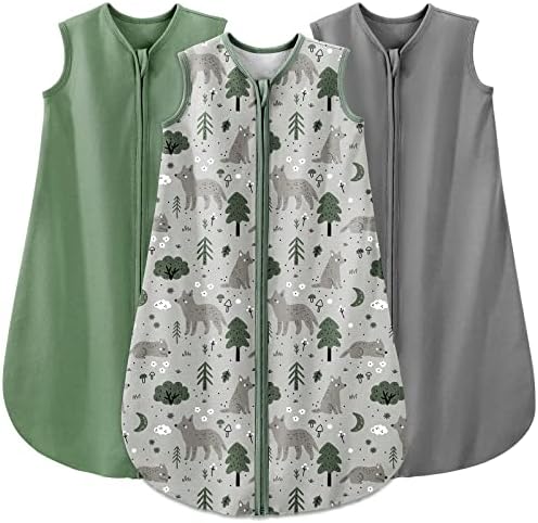 Yoofoss Baby Sleep Sack 6-12 Month 0.5TOG 100% Organic Cotton 2-Way Zipper
