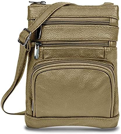 Krediz leather Crossbody Purses for Women, Multi Pocket Crossbody Purse with Adjustable Strap, Soft & Durable Leather Purse