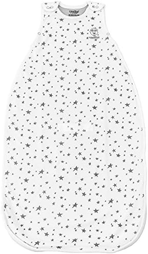 Woolino 4 Season Ultimate Baby Sleeping Bag - Merino Wool and Organic Cotton - Universal Size Adjustable Sleep Sack for Baby - Two-Way Zipper Sleeping Bag (2-24 Months) - Stars White
