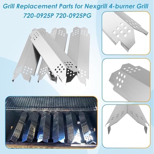 Replacement Parts for Nexgrill 4 Burner 720-0925P 720-0925 720-0925PG, Grill Grates Heat Shield and Burner Kit for Nexgrill Replacement Parts 4 Burner 720-0925P