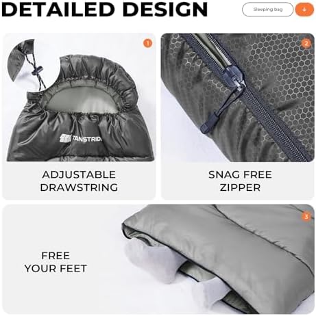Sleeping Bags for Adults,Compact Lightweight Backpacking Sleeping Bag with Compression Sack for Youth, Camping Essentials Gearfor Hiking Travel Climbing Outdoor&Indoor Use