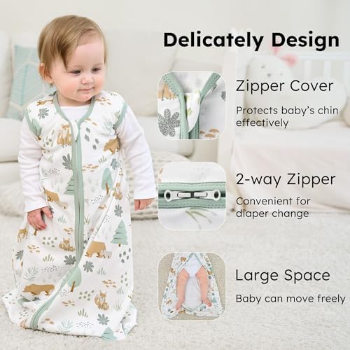Baby Sleep Sack 0-6 Months 0.5 Tog Soft Sleeping Bag 100% Cotton