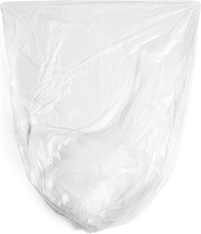 Aluf Plastics High Density Trash Bags, 45 Gallon, 600 Count, 22 Micron (eq), 40" x 48", Clear, for Bathroom, Office, Industrial, Commercial, Janitorial, Municipal, Recycling
